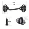 Deapher Cabin Hook and Eye Latch for Door, 2 Pack 4 Inches Barn Door Latch and Privacy Hooks, Cabin Door Gate Latche Best for Window, Bedroom, Sliding Door (Black)