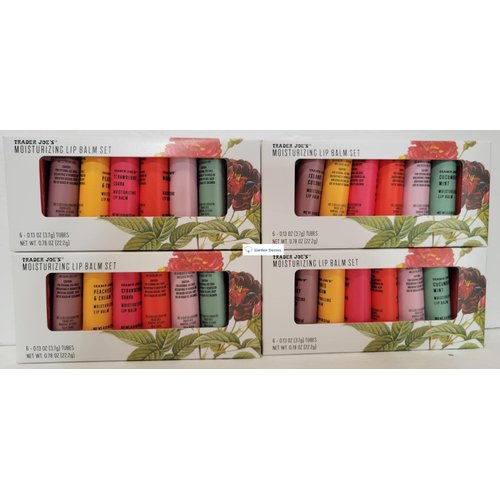 Trader Joe's Moisturizing Lip Balm 6 Tubes Set 0.78oz 22.2g (Four Boxes)
