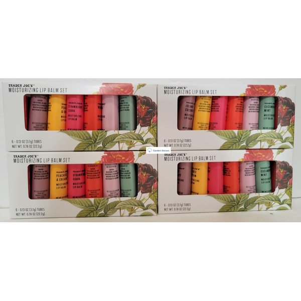Trader Joe's Moisturizing Lip Balm 6 Tubes Set 0.78oz 22.2g (Four Boxes)