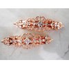 Generic Small pair of antique silver or rose gold crystal hair clip clamp (Crystal option: With crystals, Primary color: Rose gold/copper)