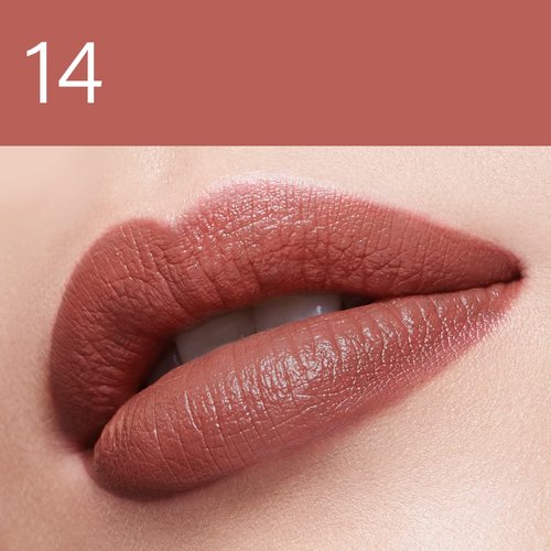 CARSLAN Moisturizing Creamy Lipstick, Long-lasting High Pigmented Lip Color, Smooth, Hydrating, Nude Red, 14
