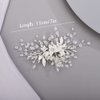 Chargances Silver Flower Pearl Hair Comb for Wedding Brides Bridesmaid Crystal Beaded Hair Comb Accessories Rhinestone Head Pieces for Women Girls Porm (Silver)
