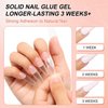 AIMEILI 2pcs Solid Nail Gel Glue for Soft Gel Nail Tips Acrylic Nail Tips Hema Free Solid Builder Nail Gel for Nail Strengthen Nail Art