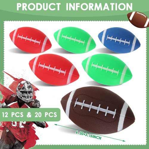 Sosation 12 Pcs Mini Inflatable Football Mini Football Playground Inflatable Football Small Football Toys for Outdoor and Indoor Games Football Gifts Party Favors