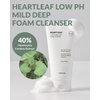 herbnote Heartleaf Low pH Deep Foam Cleanser - Gently Removes Sebum, Deep Cleans Pores - Contains 80% Houttuynia Cordata, Hyaluronic Acid, Soothes and Enhances Sensitive Skin, 5.29oz.