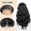 Mayouda Black Body Wave 13X4 hd Lace Front Wig Pre Plucked HD Lace Synthetic Wigs For Black Women Beginner Friendly Long Body Wavy Lace Front Black Synthetic Lace Front Wig