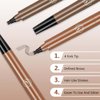 Magic Eyebrow Pencil,2024 New 3D Waterproof Microblading Eyebrow Pencil Contouring Pen,4 Tipped Precise Brow Pen,Fine Stroke Microblading Eyebrow Pencil Natural Makeup Effec(Light Brown-2PCS)