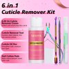 XIFEPFR Cuticle Remover Kit - 6.09 Oz Cuticle Remover Cream with Cuticle Trimmer, Cuticle Nipper, Cuticle Pusher, Cuticle Oil Pen for Professional Manicure Nail Cuticle Care Home DIY, Gifts for Women