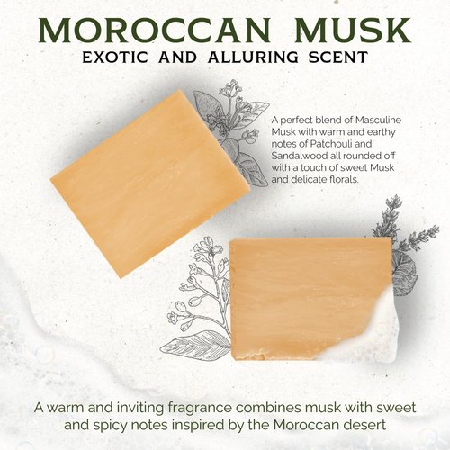 Moroccan Musk Body Soap - Plant Based, Handmade Organic Bar Soap - Bath Soaps for all Skin Types