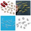JERCLITY 48 Pieces Gold Silver Alloy Zodiac Nail Charms Zodiac Signs Nail Studs Constellation Words Charms for Nails Twelve Constellation Nail Charms Set for Women Girls Nail Art