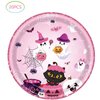 Halloween Party Tableware Decorations, Halloween Party Plates and Napkins, 20 Plates and 20 Napkins, Pink Halloween Ghost Party Decorations Pink Halloween Party Supplies