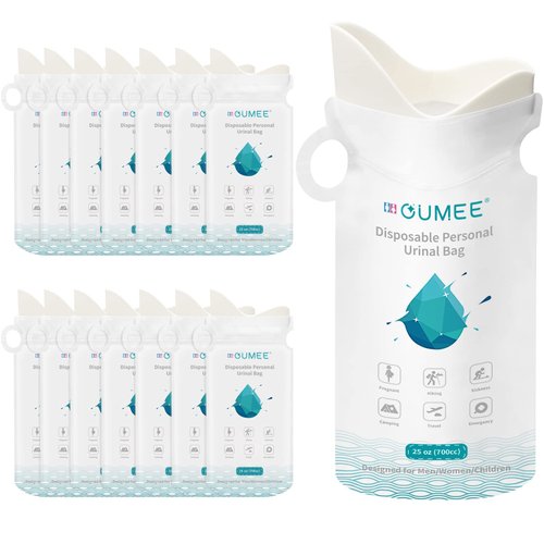 OUMEE 8/12/20/24 Pack 700ML Emergency Disposable Urinal Bags, Camping Pee Bags Unisex Urine Bag Vomit Bag for Travel Traffic Jam Portable Toilet Bag for Men Women Kids