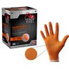 Venom Steel Maximum Grip Nitrile Gloves, 8 Mil Thick, Raised Diamond Texture for Grip, Puncture and Rip Resistant, Hi-Visibility Orange, One Size Fits Most (50 Count)
