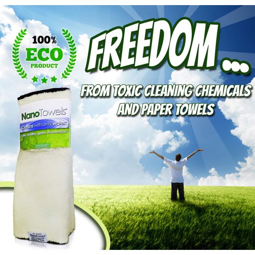 Nano Towels - The Amazing Eco Cloth That Cleans Virtually Any Surface with Only Water. No More Paper Towels Or Toxic Chemicals. 4-Pack (14x14, Vanilla)