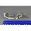 Cream Grey Black barrette plastic marbled rectangle hair clip accessory 3.75 inches long over the curve