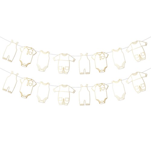 Sursurprise Baby Clothes Shower Decorations, 2Pcs Baby Clothes Banners for Boys Girls Baby Shower Gender Reveal Neutral Party Supplies