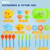 Pretend Play Toy Tea Set for little girls, Kids Role Play Tea Toy Party Set, 28pc Plastic Afternoon Tea Time Playset with Teapot, Cup, Knife, Fork, Spoon, Saucer, Serve Tray.