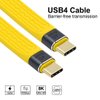 chenyang USB C to USB C Cable,USB4 Type C Male to Male 40Gbps 100W 8K Flat Slim FPC Data Cable for Laptop & Phone 13cm Yellow