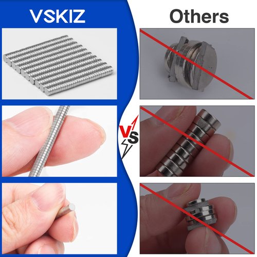VSKIZ Small Magnets 200Pcs, Tiny Rare Earth Magnets, Rond Refrigerator Magnets Miniature Mini Magnets Durable Whiteboard Magnets for Crafts, Mini Button Magnets