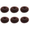 Extra Small Bun Makers for Kids, 6 PCS Chignon Donut Sock Forms for Girls, Mini Doughnut Shapers for Short and Thin Hair (2 Inch, Dark Brown)