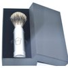 Parker Full Size Travel Shaving Brush with Pure Badger Bristles - Ingenious Design Stores the Brush Head in the Handle Making the Brush Compact for Travel