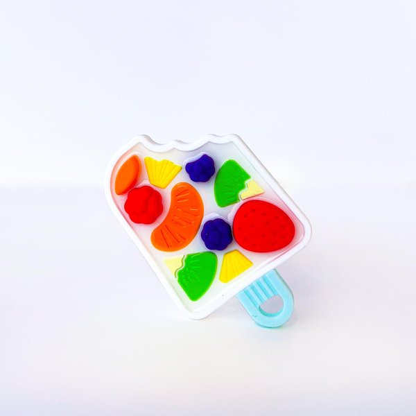BaBeloved Fruit Pop Baby Boy and Girl Teething Toys Multiple Sensory Montessori Baby Teether Toys Soft Silicone Teethers for Soothing Teething Relief, Chew Toy for Babies 0-12 Months, BPA Free