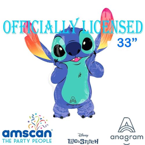 Anagram Disney, Stitch Party Supplies Foil Balloon Bouquet of Balloons Decoration, Multicolored, Party Accessory Officially Licensed, Various