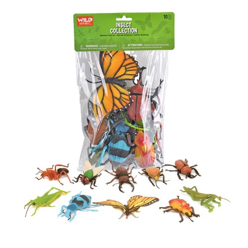 Wild Republic Insect Polybag, Kids Gifts, Educational Toy, Party Favors, 10 Pieces