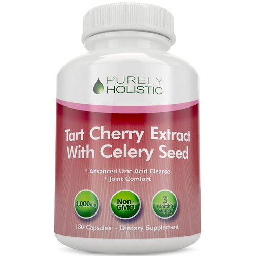 Tart Cherry Extract Capsules 1,000mg - 180 Capsules, 3 Month Supply - Blend with Tart Cherry and Celery Seed Powder