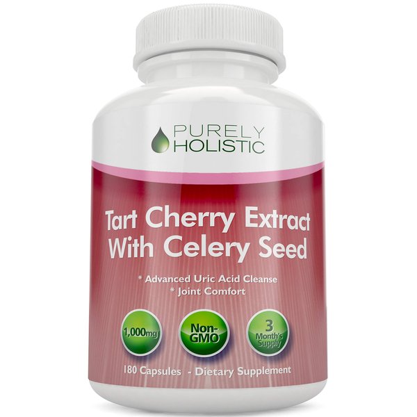 Tart Cherry Extract Capsules 1,000mg - 180 Capsules, 3 Month Supply - Blend with Tart Cherry and Celery Seed Powder