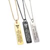 Medical Alert Necklace personalized for men & women, Custom Stainless Steel Engraved ID emergency awareness prescription unisex jewelry for diabetes, allergy, epilepsy & conditions (Vertical Bar)