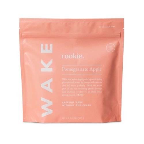 Rookie Wellness Wake - Natural Energy Drink Powder with 125 mg of Caffeine from Green Tea Extract, B-Complex Vitamins, Ashwagandha Extract, & Guarana Extract (30 Servings, Pomegranate Apple)