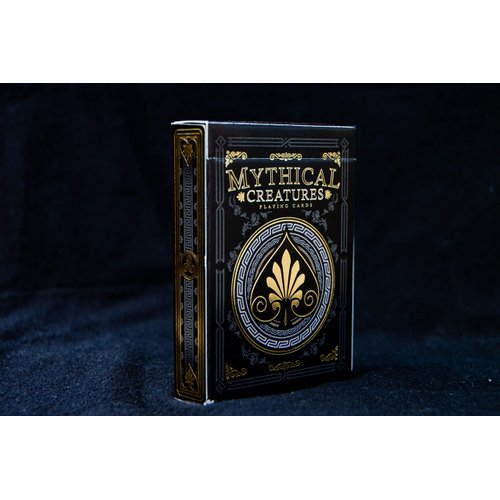 Mythical Creatures Playing Cards - Black, Silver & Gold Edition | Waterproof PVC | Greek, Norse, Egyptian, East Asian Designs | Custom Hand-Drawn Art