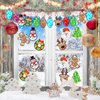 Feifeiya 48 Set Christmas Suncatcher Craft Tissue Paper Craft Kit Gingerbread Man Xmas Tree Suncatchers Stained Glass Effect Paper Sun Catchers DIY Craft for Home Class Window Art Decorations Supplies