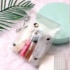 Arvintas 3PCS Lipstick Case Keychain, Mini Makeup Bag for Purse, Waterproof Vertical Clear Lipstick Pouch Organizer Cute Coin Purse Wallet Card Holder Data Cable Organizer for Small Items