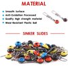 Fishing Line Sinker Slides Fishing Floats Connector Rolling Fishing Swivels with Interlock Snaps for Catfishing Braided Fishing Line (100pcs Kit)