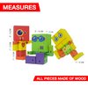 Wood & Robotics Wooden Robot Toy, cubebot cubebot, Cube Toy Puzzle, Micro, Stacking Robots, Fidget Bots, Puzzle Transforming Cube, Yellow