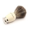 Edwin Jagger 81SB587 Simulated Pure Badger Hair Shaving Brush with Nickel Plated Collar and End Cap, Ivory