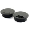 2pcs 2 inch Desk Wire Cord Cable Grommets Hole Cover for Office PC Desk Cable Cord Organizer Plastic Cover Black (Black-2Pcs)