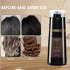 NIUYOU Hair Dye Shampoo,Hair Instant Dye Shampoo,Hair Dye Shampoo 3 in 1,Black Hair Dye Shampoo for Men & Women,Gray Covers (Dark Brown)