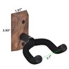MOREYES Guitar Wall Mount 4 Pack, Guitar Wall Hangers with Adjustable Soft Guitar Hook for All Size Guitars, Hardwood U-Shaped Guitar Holder for Acoustic Guitar, Bass, Easy to Install, Black Walnut