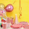 durony 64 Pieces Carnival Table Decorations White and Red Striped Paper Plates Napkin Cup Circus Theme Party Decorations for Carnival, Birthday, Picnic Party