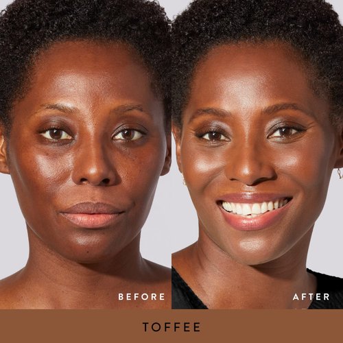 LAURA GELLER NEW YORK Get Glowing Kit (2pc): Baked Balance-n-Glow Illuminating Powder Foundation, Toffee + Airbrush Kabuki Makeup Brush