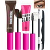 Brow Gel Kit-Espresso Thickening Tinted Eyebrow Mascara Gel & Clear Setting Brow Glue, Brow Lift Fast Sculpt, Long Lasting Eye Makeup for Women, Light Medium Dark Brown With Brow Tool-Set 07