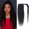 seelaak Kinky Curly Human Hair Ponytail Extension with Wrap Around True Length 10A Brazilian Ponytail Human Hair 3C Afro Curly Ponytail Clip in Human Hair Extensions Long Curly Wavy Ponytail 24 Inch