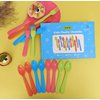 Jawbush 16 Pcs Kids Plastic Utensils, Reusable Toddler Feeding Utensils with 8 Kids Forks and 8 Kids Spoons, Colorful Kids Silverware Cutlery Set for School Lunch Box, BPA Free Dishwasher Safe