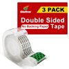 Double Sided Tape with Dispenser, Standard Width, 3/4 in x 300 in, 3-Pack, Double Stick Tape with No Peel-Away Liner, Glufirm