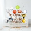 100% Liked-Pack of 8, Mylar Sports Balloon Bouquet, Pickleball, Soccer, Softball, Baseball, Golf, Volleyball, Trophy, All Sports Birthday Party Decorations, All Star Baby Shower Decorations