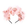 Flower Crown Hairband Hair Ornaments Bride Party Prom Decor Princess Headpiece Girls hair hoop.(F40) (Pink)