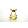 Generic Small shiny gold metal triangle arc hair claw clip with crystals (Primary color: Clear), 1 Count (Pack of 1)